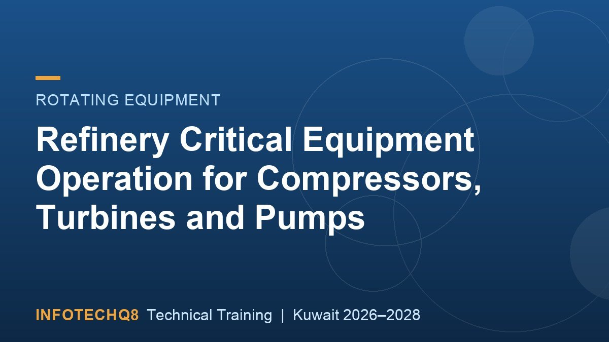 Refinery Critical Equipment Operation for Compressors, Turbines and Pumps
